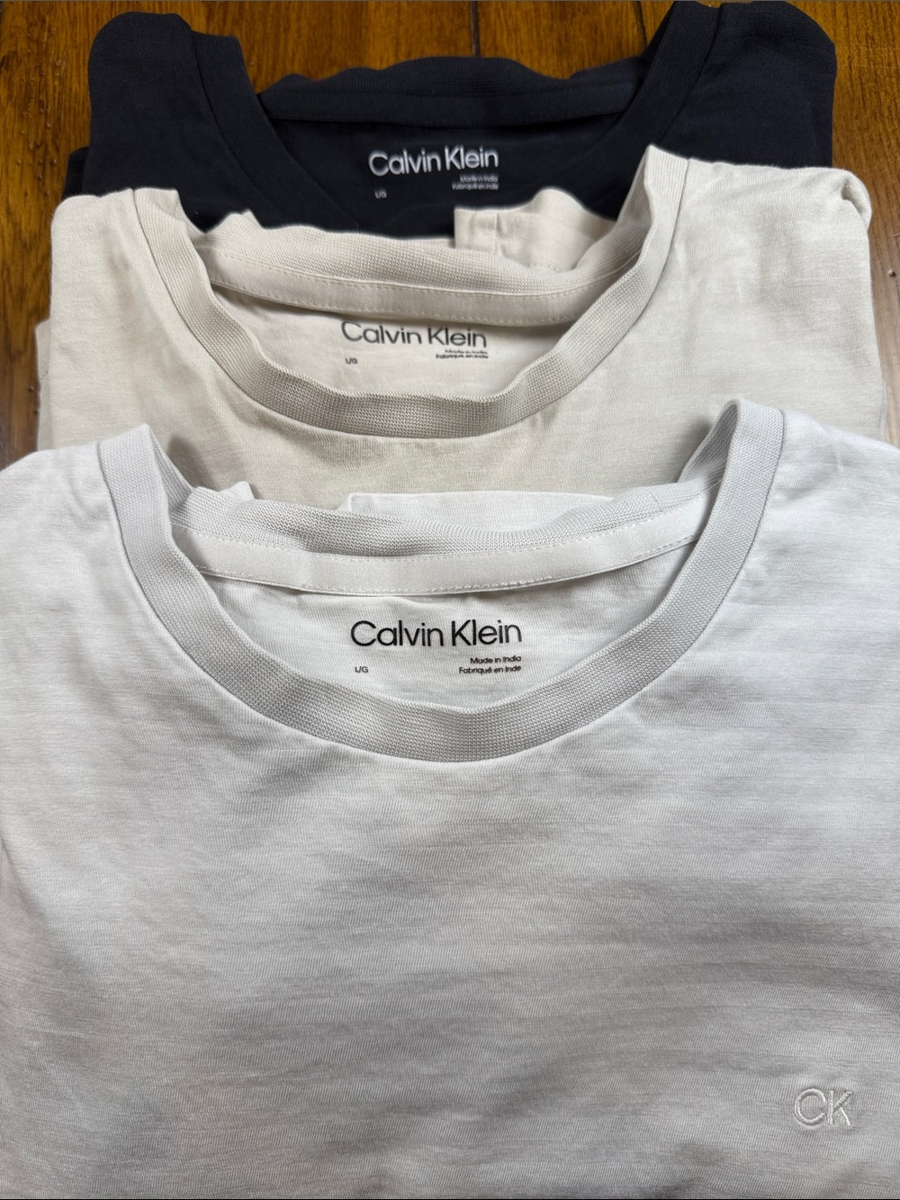 Calvin Klein Short Sleeve Crew Neck Tees in Black, Cream, White - 3 Pack